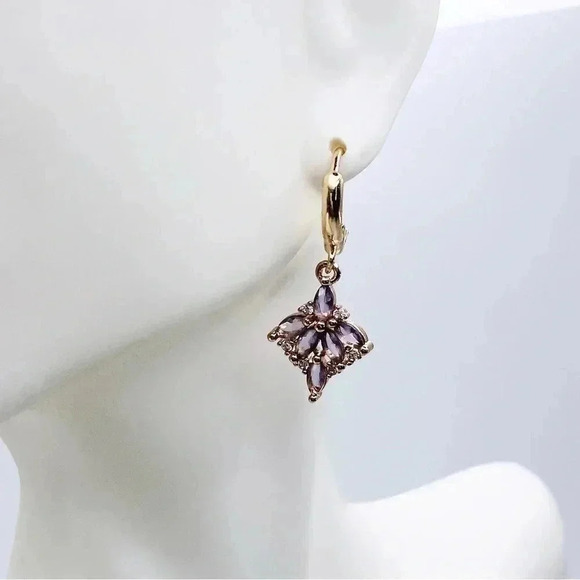 Drop Leaves Earrings Gold Plated - Picture 3 of 5